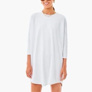 Tuckernuck Pomander Place Jersey Sue Tunic Dress in White Women's Sz M/L